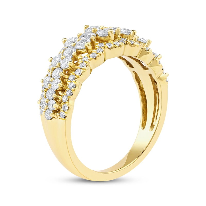 Main Image 2 of Lab-Grown Diamonds by KAY Scalloped Anniversary Ring 1-1/4 ct tw 14K Yellow Gold