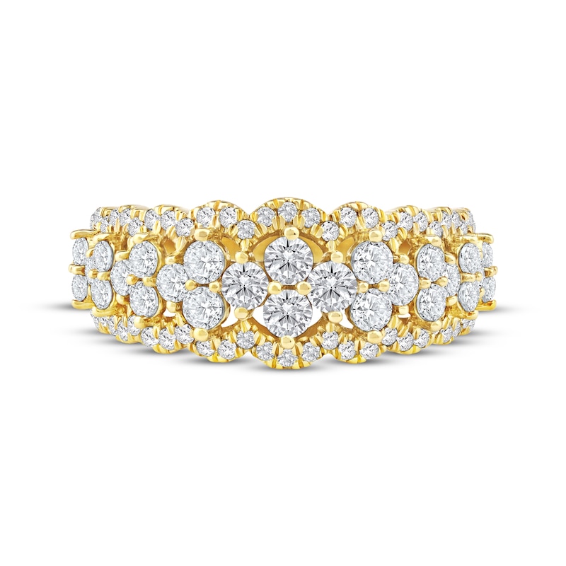 Main Image 3 of Lab-Grown Diamonds by KAY Scalloped Anniversary Ring 1-1/4 ct tw 14K Yellow Gold