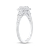 Thumbnail Image 2 of Baguette & Round-Cut Multi-Diamond Halo Engagement Ring 1/2 ct tw 14K White Gold