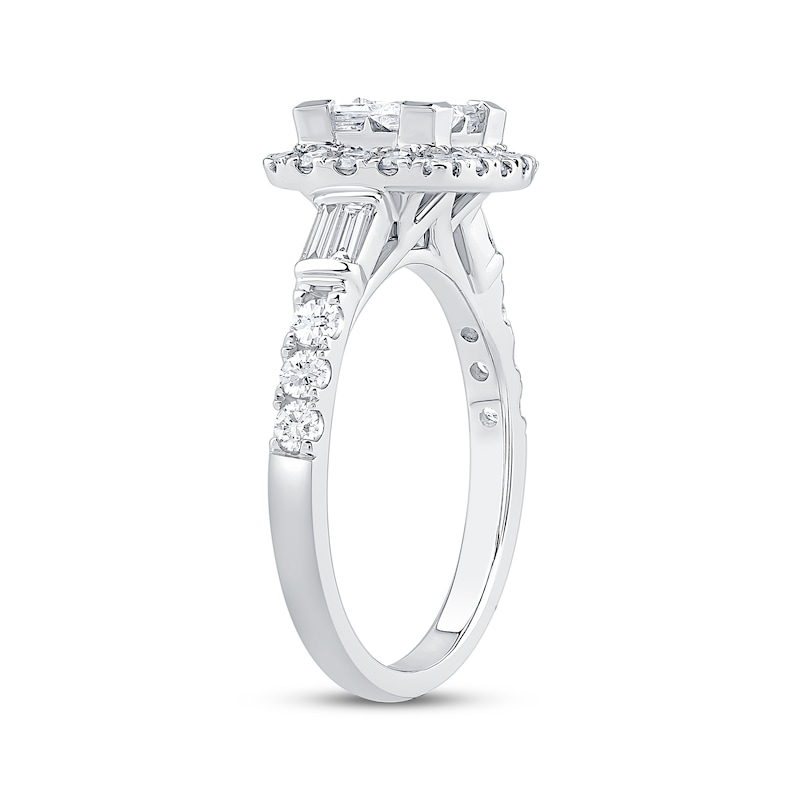 Main Image 2 of Princess-Cut Diamond Quad Halo Engagement Ring 1-1/2 ct tw 14K White Gold