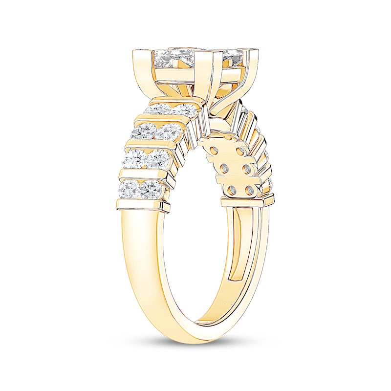 Princess-Cut Diamond Quad Engagement Ring 2 ct tw 14K Yellow Gold