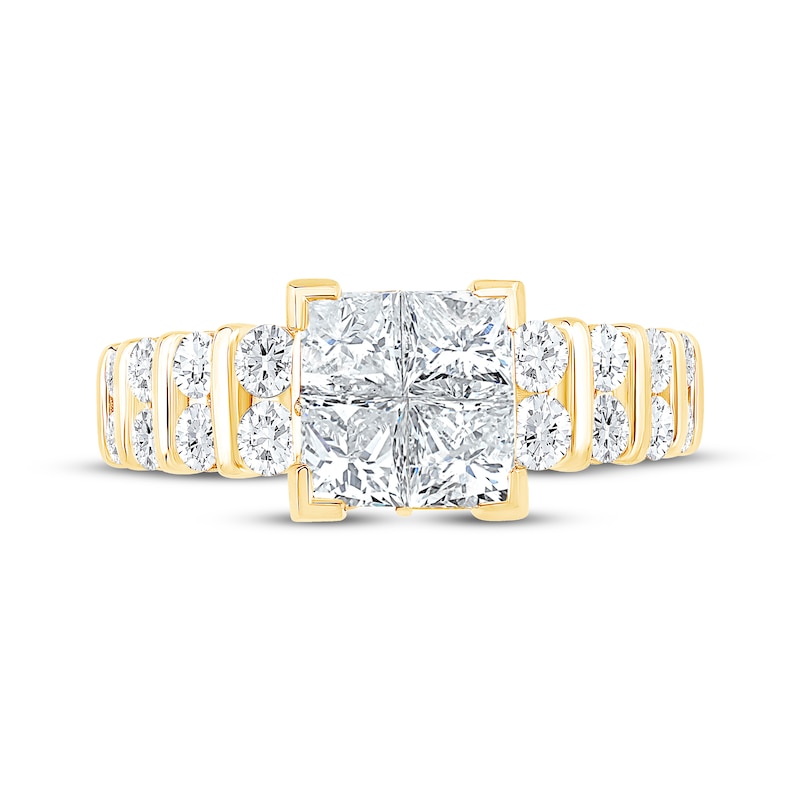 Princess-Cut Diamond Quad Engagement Ring 2 ct tw 14K Yellow Gold