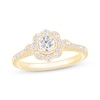 Thumbnail Image 1 of Round-Cut Diamond Flower Halo Engagement Ring 5/8 ct tw 14K Yellow Gold