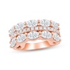 Thumbnail Image 1 of Lab-Grown Diamonds by KAY Oval & Round-Cut Three-Row Anniversary Ring 2-3/4 ct tw 14K Rose Gold