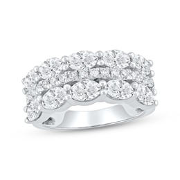 Lab-Grown Diamonds by KAY Oval & Round-Cut Anniversary Ring 2-3/4 ct tw 14K White Gold