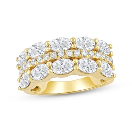 Lab-Grown Diamonds by KAY Oval & Round-Cut Anniversary Ring 2-3/4 ct tw 14K Yellow Gold