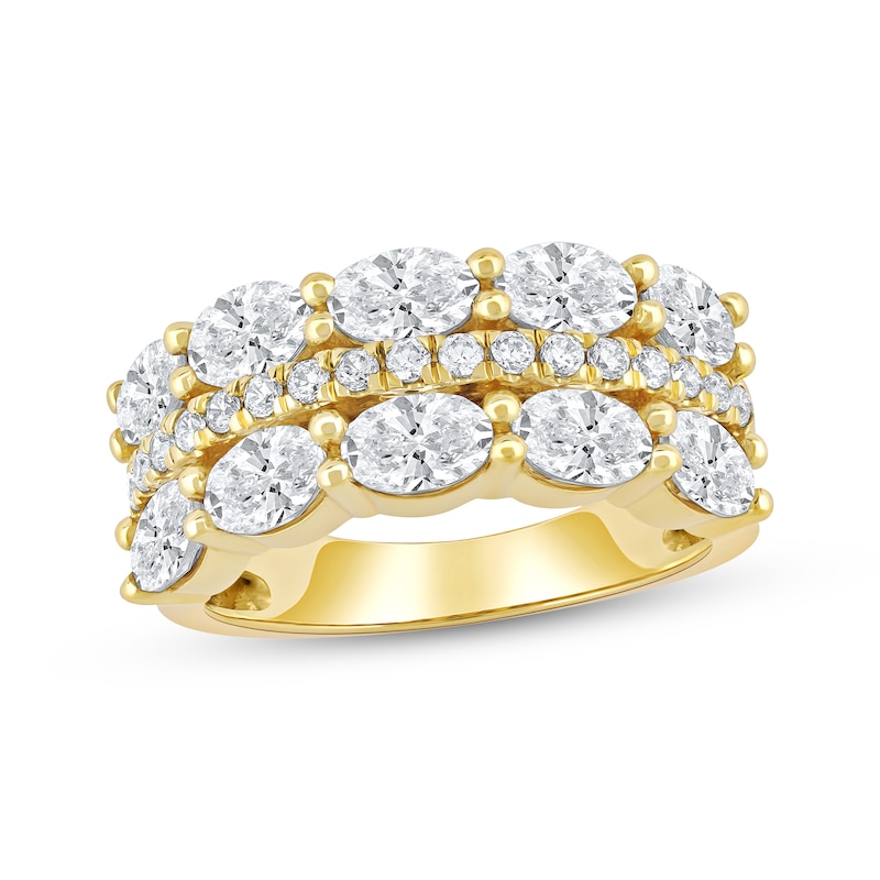 Main Image 1 of Lab-Grown Diamonds by KAY Oval & Round-Cut Anniversary Ring 2-3/4 ct tw 14K Yellow Gold