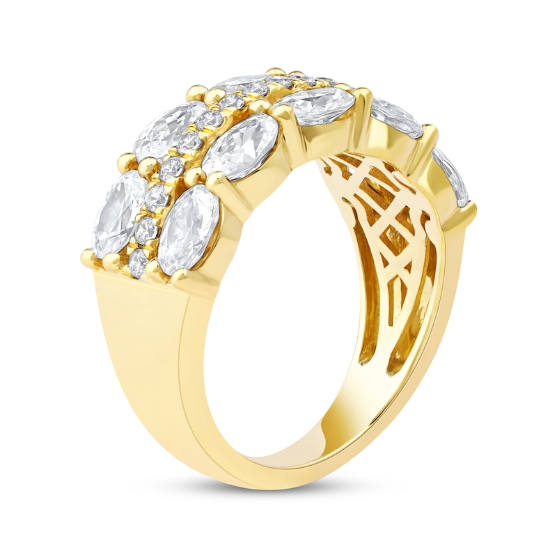 Main Image 2 of Lab-Grown Diamonds by KAY Oval & Round-Cut Anniversary Ring 2-3/4 ct tw 14K Yellow Gold