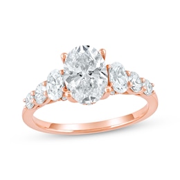 Lab-Grown Diamonds by KAY Oval-Cut Engagement Ring 2-1/4 ct tw 14K Rose Gold