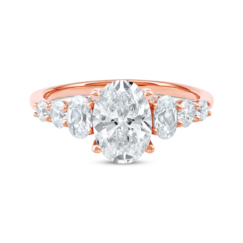 Main Image 3 of Lab-Grown Diamonds by KAY Oval-Cut Engagement Ring 2-1/4 ct tw 14K Rose Gold