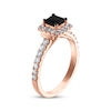 Thumbnail Image 2 of Princess-Cut Black Diamond & White Diamond Engagement Ring 1-1/5 ct tw 14K Rose Gold