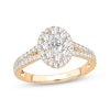 Thumbnail Image 1 of Oval-Cut Diamond Double Halo Engagement Ring 1 ct tw 14K Yellow Gold