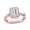 Thumbnail Image 1 of Lab-Grown Diamonds by KAY Emerald-Cut Halo Engagement Ring 2-1/3 ct tw 14K Rose Gold