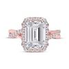 Thumbnail Image 3 of Lab-Grown Diamonds by KAY Emerald-Cut Halo Engagement Ring 2-1/3 ct tw 14K Rose Gold