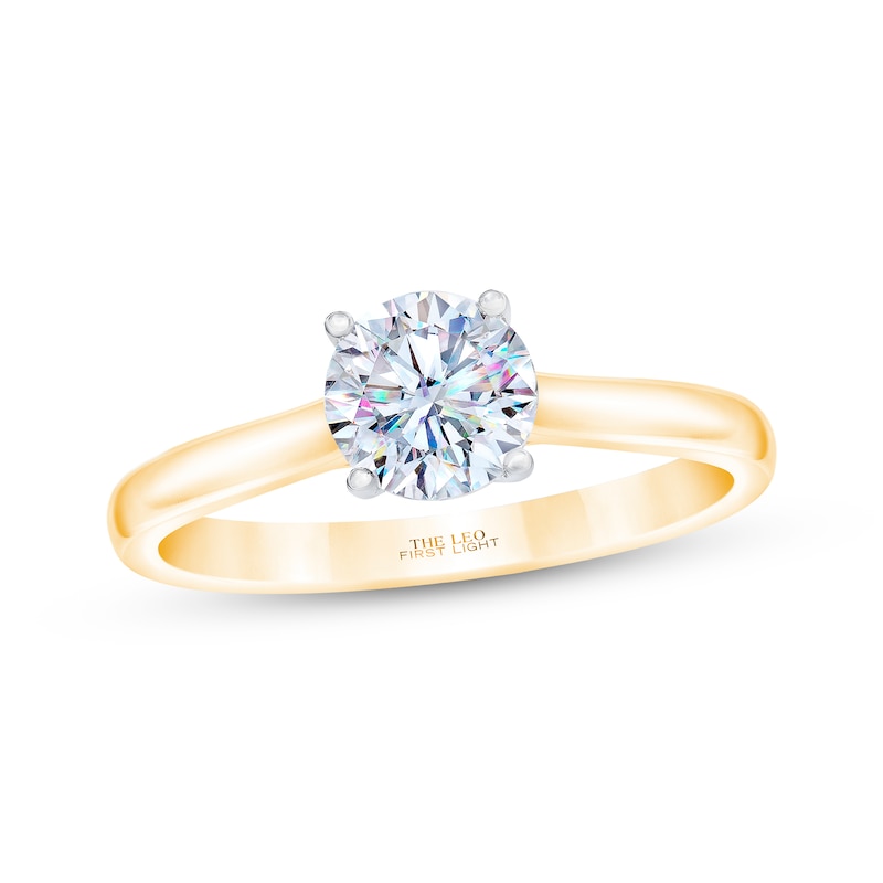 Main Image 1 of THE LEO First Light Round-Cut Diamond Solitaire Engagement Ring 1-1/2 ct tw 14K Yellow Gold (I/I1)