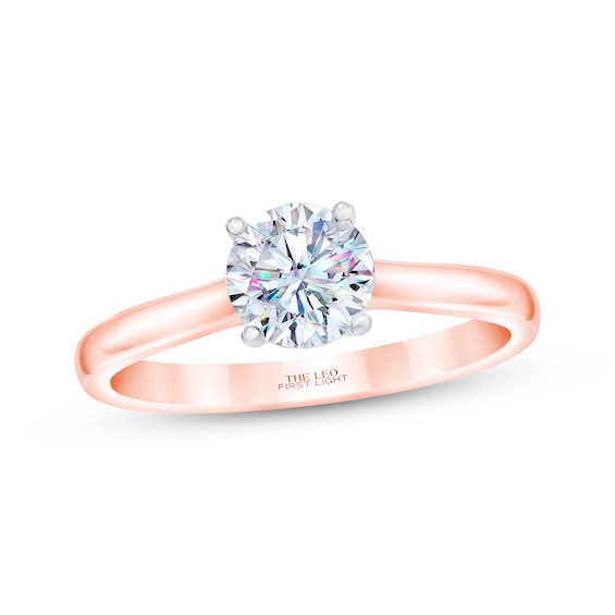 THE LEO First Light Round-Cut Diamond Solitaire Engagement Ring 1-1/2 ct tw 14K Rose Gold (I/I1)