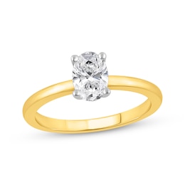 Now + Forever Lab-Grown Diamonds Oval-Cut Solitaire Engagement Ring 3/4 ct tw 14K Yellow Gold (F/SI2)