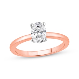 Lab-Grown Diamonds by KAY Oval-Cut Engagement Ring 3/4 ct tw 14K Rose Gold (F/SI2)