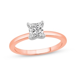 Now + Forever Lab-Grown Diamonds Princess-Cut Solitaire Engagement Ring 3/4 ct tw 14K Rose Gold (F/SI2)