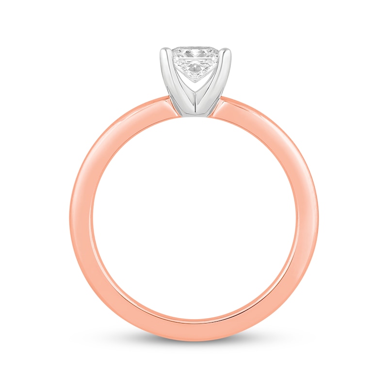 Main Image 3 of Now + Forever Lab-Grown Diamonds Princess-Cut Solitaire Engagement Ring 3/4 ct tw 14K Rose Gold (F/SI2)