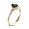 Thumbnail Image 1 of Oval-Cut Black Diamond & White Diamond Engagement Ring 1-1/4 ct tw 14K Yellow Gold