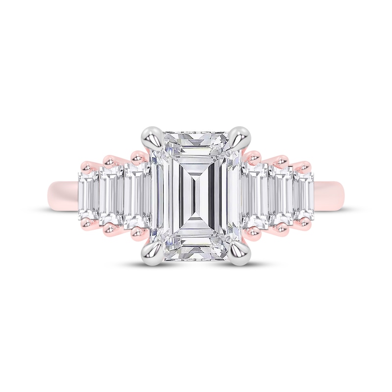 Main Image 3 of Lab-Grown Diamonds by KAY Emerald-Cut Engagement Ring 2-5/8 ct tw 14K Rose Gold