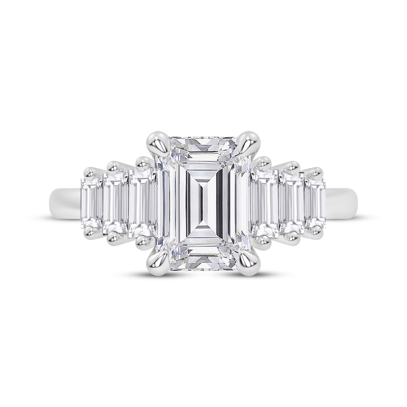 Main Image 3 of Lab-Grown Diamonds by KAY Emerald-Cut Engagement Ring 2-5/8 ct tw 14K White Gold