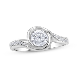 Round-Cut Diamond Bypass Engagement Ring 5/8 ct tw 14K White Gold