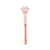 Thumbnail Image 2 of Diamond Three-Stone Halo Engagement Ring 1/2 ct tw 14K Rose Gold