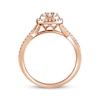 Thumbnail Image 3 of Multi-Diamond Center Pear-Shaped Halo Engagement Ring 1/2 ct tw 14K Rose Gold