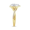 Thumbnail Image 2 of Now + Forever Multi-Diamond Center Pear-Shaped Halo Engagement Ring 1/2 ct tw 14K Yellow Gold