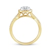 Thumbnail Image 3 of Multi-Diamond Center Pear-Shaped Halo Engagement Ring 1/2 ct tw 14K Yellow Gold