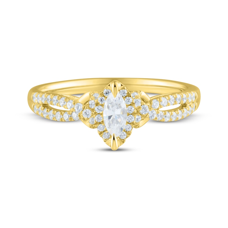 Marquise-Cut Diamond Engagement Ring 1/2 ct tw 14K Yellow Gold