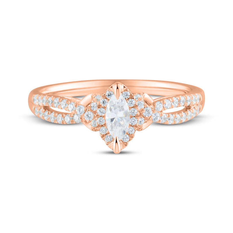 Main Image 3 of Now + Forever Marquise-Cut Diamond Engagement Ring 1/2 ct tw 14K Rose Gold