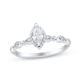 Marquise-Cut Diamond Engagement Ring 1/2 ct tw 14K White Gold