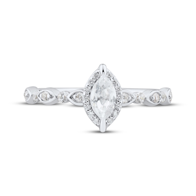 Marquise-Cut Diamond Engagement Ring 1/2 ct tw 14K White Gold