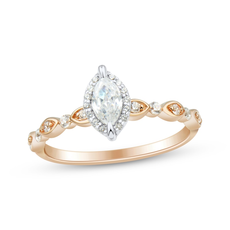 Main Image 1 of Marquise-Cut Diamond Engagement Ring 1/2 ct tw 14K Two-Tone Gold