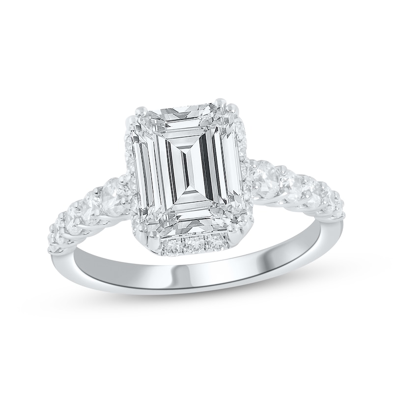 Lab-Grown Diamonds by KAY Emerald-Cut Engagement Ring 3-3/4 ct tw 14K White Gold