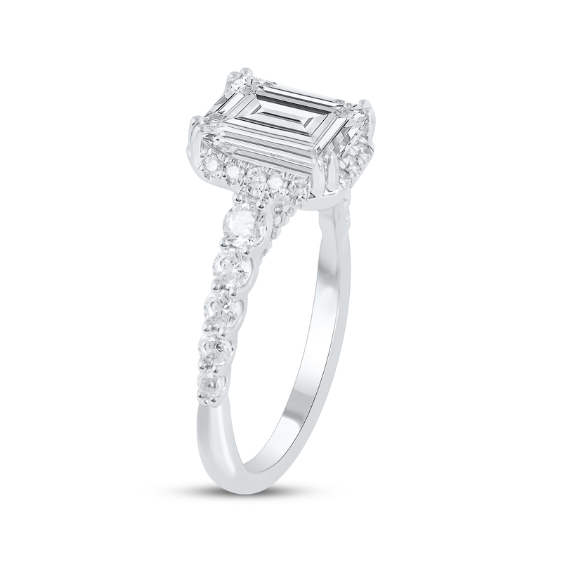 Lab-Grown Diamonds by KAY Emerald-Cut Engagement Ring 3-3/4 ct tw 14K White Gold