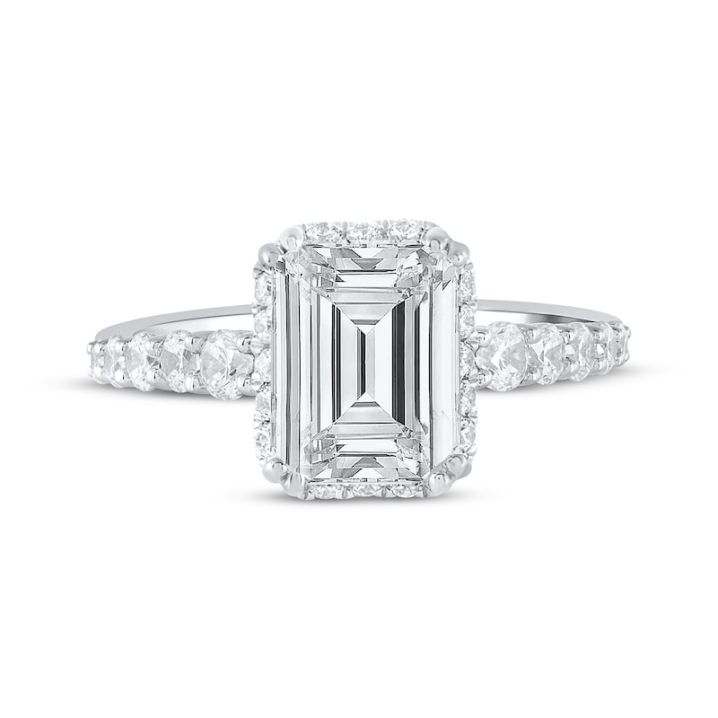 Lab-Grown Diamonds by KAY Emerald-Cut Engagement Ring 3-3/4 ct tw 14K White Gold