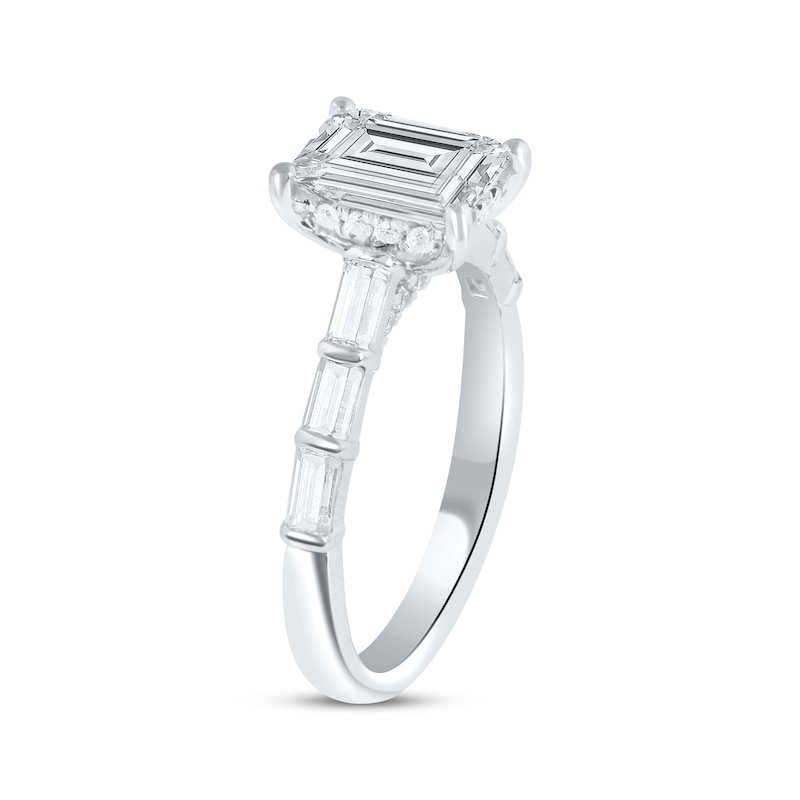 Main Image 2 of Lab-Grown Diamonds by KAY Emerald-Cut Engagement Ring 2-1/2 ct tw 14K White Gold