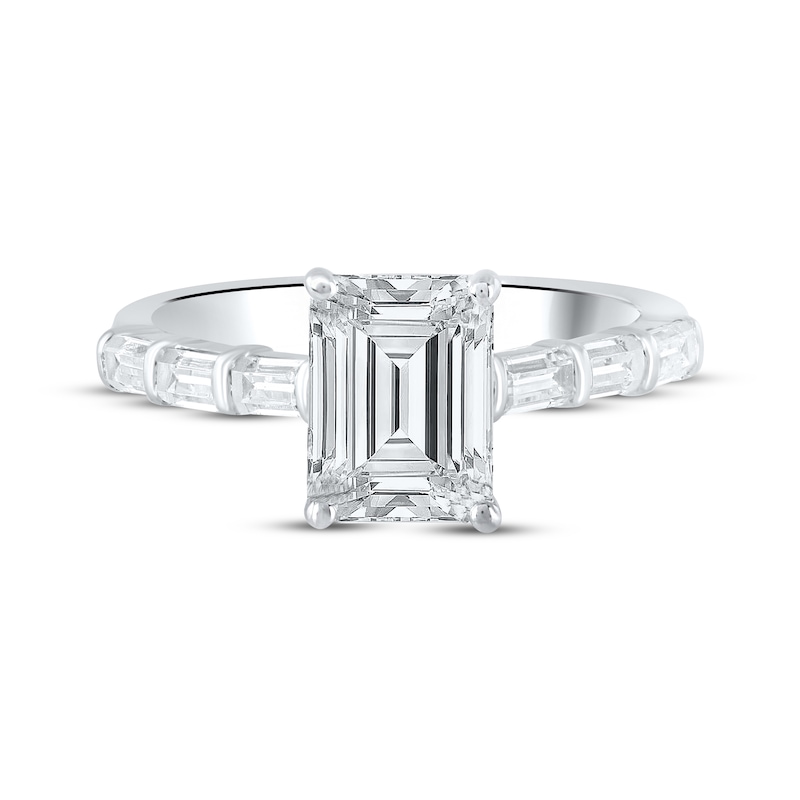 Main Image 3 of Lab-Grown Diamonds by KAY Emerald-Cut Engagement Ring 2-1/2 ct tw 14K White Gold