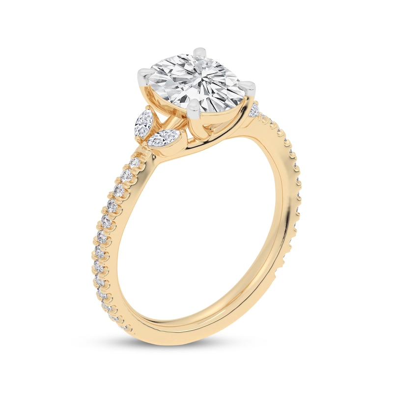 Main Image 2 of Lab-Grown Diamonds by KAY Oval-Cut Engagement Ring 2-1/3 ct tw 14K Yellow Gold