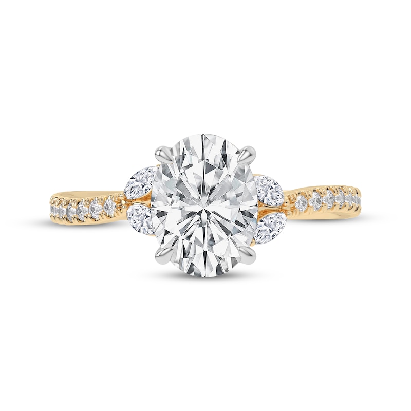 Main Image 3 of Lab-Grown Diamonds by KAY Oval-Cut Engagement Ring 2-1/3 ct tw 14K Yellow Gold