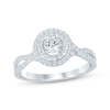 Thumbnail Image 1 of Round-Cut Diamond Double Halo Engagement Ring 1/2 ct tw 10K White Gold