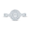 Thumbnail Image 3 of Round-Cut Diamond Double Halo Engagement Ring 1/2 ct tw 10K White Gold