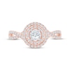 Thumbnail Image 3 of Round-Cut Diamond Double Halo Engagement Ring 1/2 ct tw 10K Rose Gold