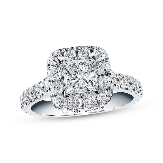 Neil Lane Princess-cut Diamond Engagement Ring 1-5/8ct tw 14K White Gold