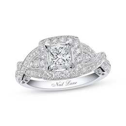 Neil Lane Princess-cut Diamond Engagement Ring 1-3/8ct tw 14K White Gold