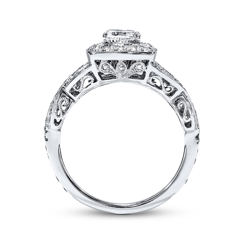 Main Image 3 of Neil Lane Princess-cut Diamond Engagement Ring 1-3/8ct tw 14K White Gold